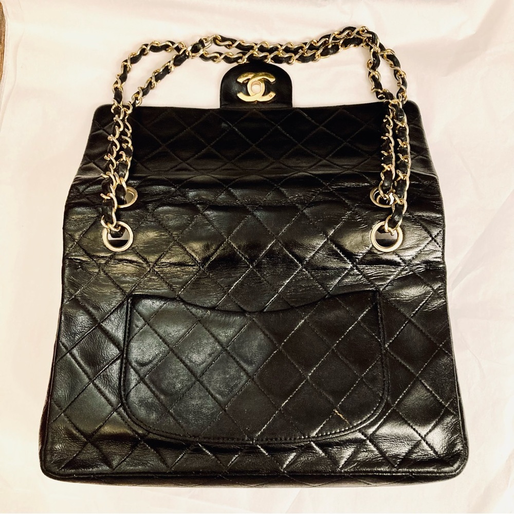Chanel Vintage Classic Double Flap Lambskin Leather Shoulder Bag - Picture 6 of 16